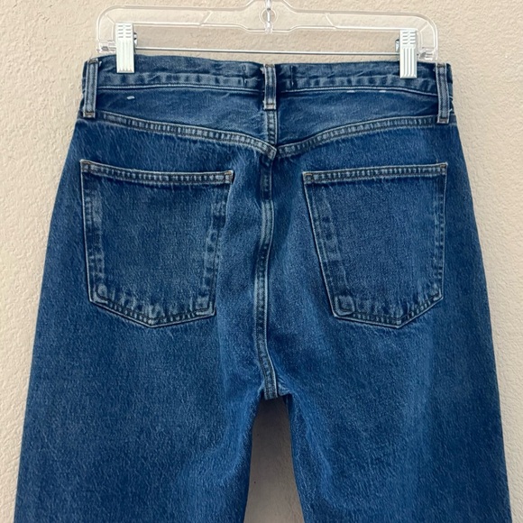 Agolde 90s Pinch Waist Straight Jeans High Rise Med Indigo Blue Button Fly 28 - Picture 11 of 16